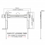 Fits Panasonic TV model TB-65W60AEY Black Flat Slim Fitting TV Bracket