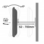 Fits Panasonic TV model TX-P42X50B Black Swivel & Tilt TV Bracket