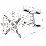 Fits Panasonic TV model TX-50DX750B Black Swivel & Tilt TV Bracket